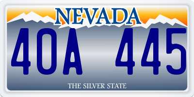 NV license plate 40A445