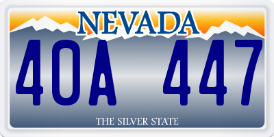 NV license plate 40A447