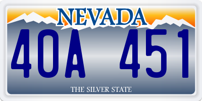 NV license plate 40A451