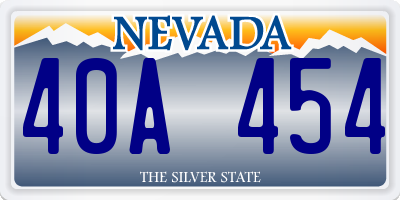 NV license plate 40A454