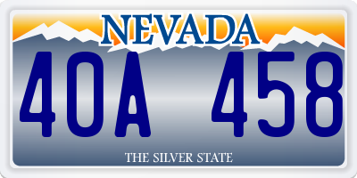 NV license plate 40A458