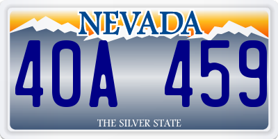 NV license plate 40A459