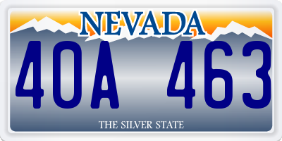 NV license plate 40A463