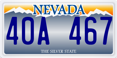 NV license plate 40A467
