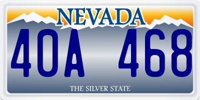 NV license plate 40A468