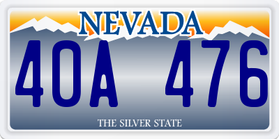 NV license plate 40A476