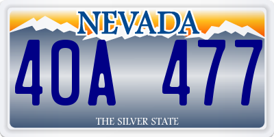 NV license plate 40A477