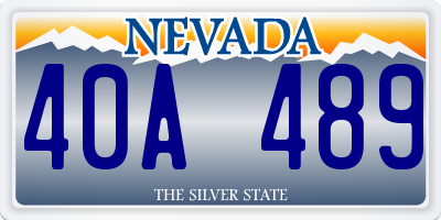 NV license plate 40A489