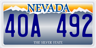 NV license plate 40A492