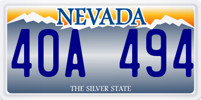 NV license plate 40A494