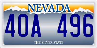 NV license plate 40A496