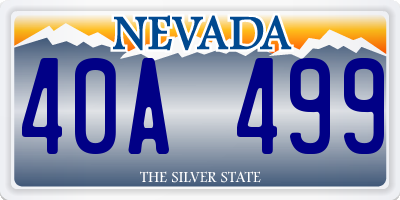 NV license plate 40A499