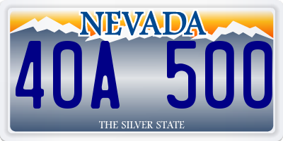 NV license plate 40A500