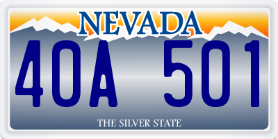 NV license plate 40A501