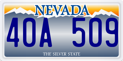 NV license plate 40A509