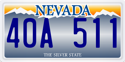 NV license plate 40A511