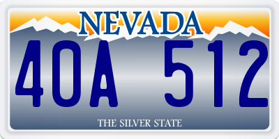 NV license plate 40A512