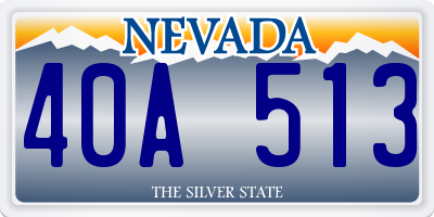 NV license plate 40A513