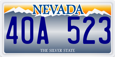 NV license plate 40A523