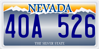 NV license plate 40A526