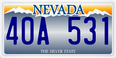 NV license plate 40A531