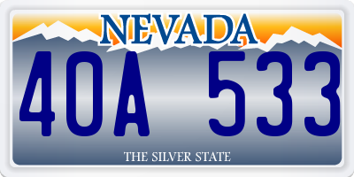 NV license plate 40A533