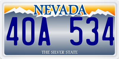 NV license plate 40A534