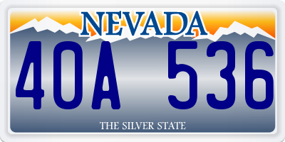 NV license plate 40A536