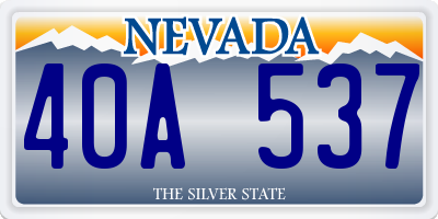 NV license plate 40A537