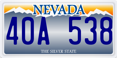 NV license plate 40A538