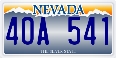 NV license plate 40A541
