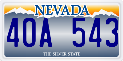 NV license plate 40A543