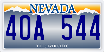 NV license plate 40A544