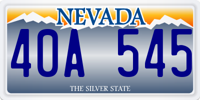 NV license plate 40A545