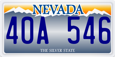 NV license plate 40A546