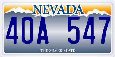 NV license plate 40A547