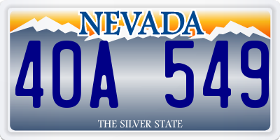 NV license plate 40A549