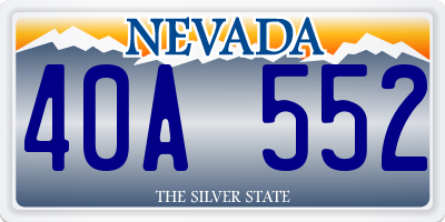 NV license plate 40A552