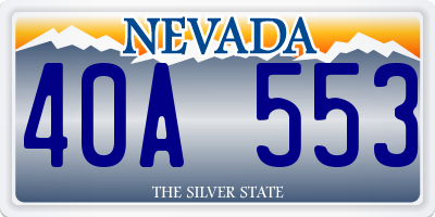 NV license plate 40A553