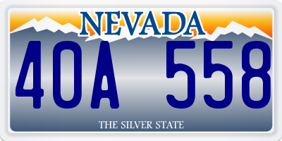NV license plate 40A558