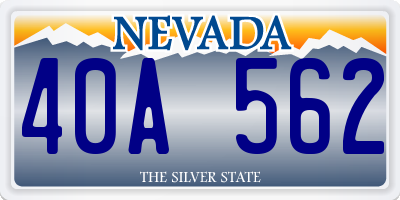 NV license plate 40A562
