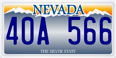 NV license plate 40A566