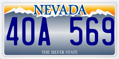 NV license plate 40A569