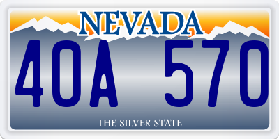 NV license plate 40A570