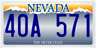 NV license plate 40A571