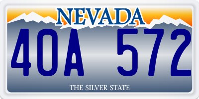 NV license plate 40A572