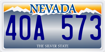 NV license plate 40A573