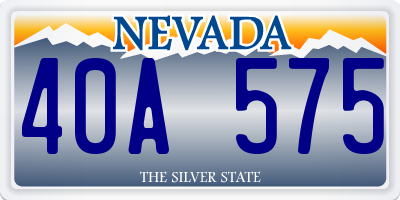 NV license plate 40A575