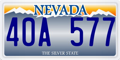 NV license plate 40A577