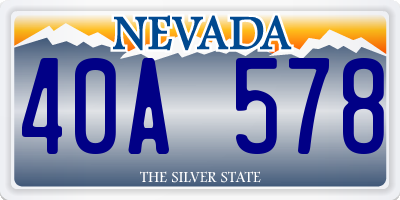 NV license plate 40A578